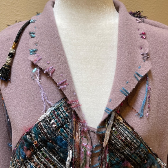 NEW ORIGINAL HANDMADE Giselle Shepatin Crop Lavender Wool Jacket Small - Picture 4 of 13